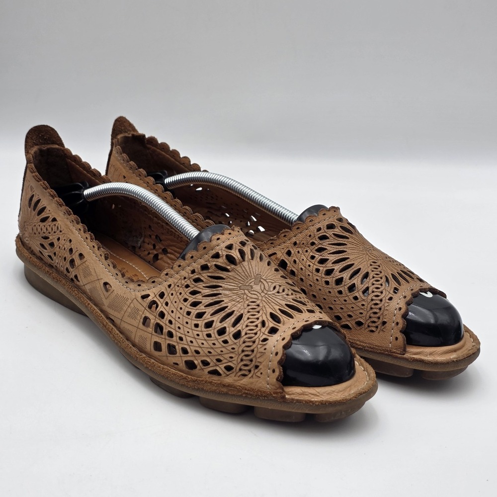 Spring Step Brandal Slip-On Women 10.5/11 Leather Open Toe Resort Comfort Shoes